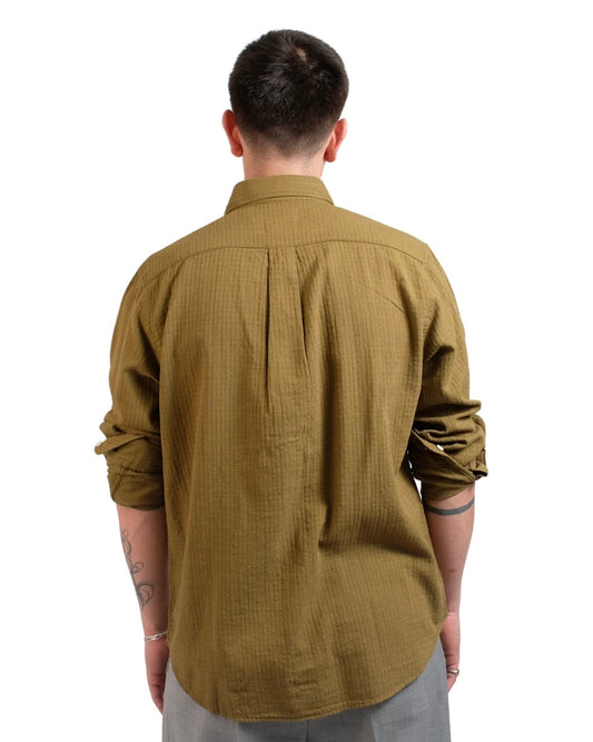 Khaki Konga Crinkle Cotton Shirt