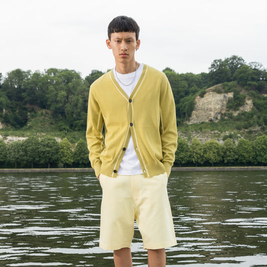 Castart Nude Cotton Linen Cardigan Mustard – productbeeld 2