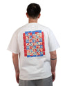 White Mirage Woven Cotton Graphic T-shirt