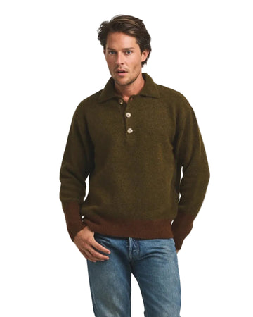 Cesar Casier Alfi Baby Alpaca Polo Green Rusty bij Checkpoint Mol