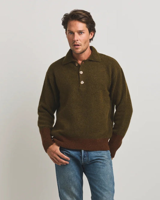 Cesar Casier Alfi Baby Alpaca Polo Green Rusty bij Checkpoint Mol