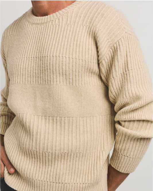 Achterkant Cesar Casier Anwar Baby Camel Oversized Sweater Ecru bij Checkpoint Mol