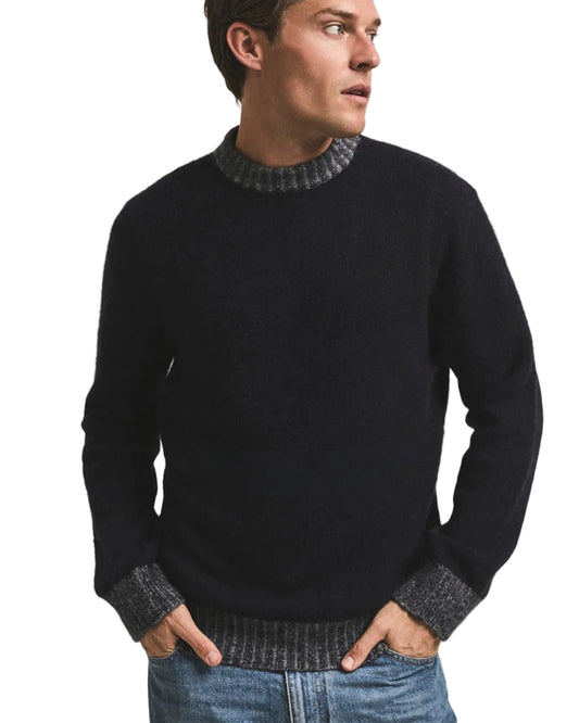 Cesar Casier Gstaad Baby Alpaca Sweater in vergrijsd blauw bij Checkpoint Mol