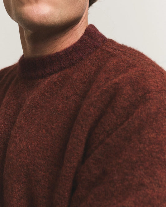 Achterkant Cesar Casier Gstaad Baby Alpaca Sweater Burgundy