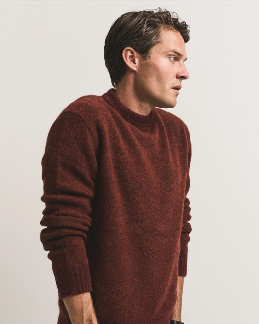 Cesar Casier Gstaad Baby Alpaca Sweater Burgundy