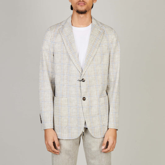 CIRCOLO Beige Jersey visgraat stretch – vooraanzicht