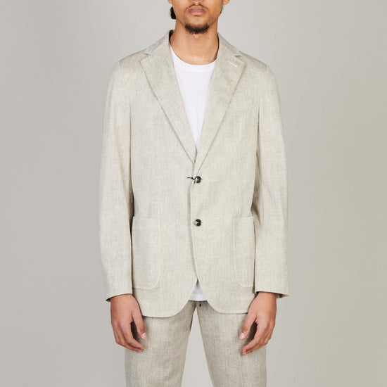 CIRCOLO Beige Jersey visgraat stretch – productbeeld 5