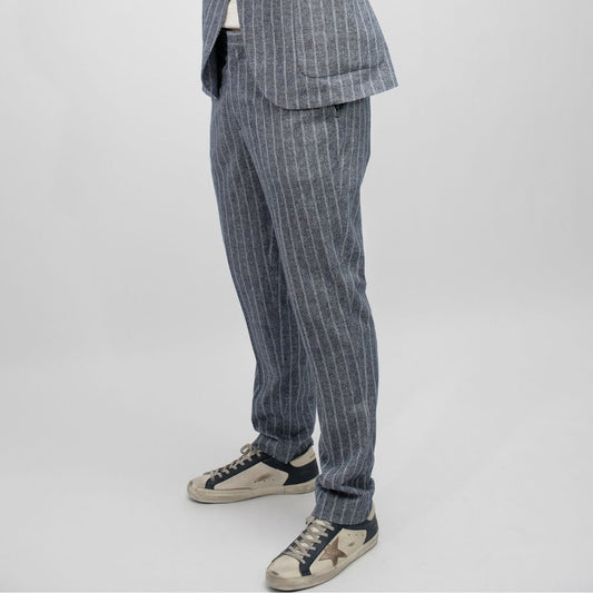 CIRCOLO Blue Pinpoint Piquet Trousers – productbeeld 2
