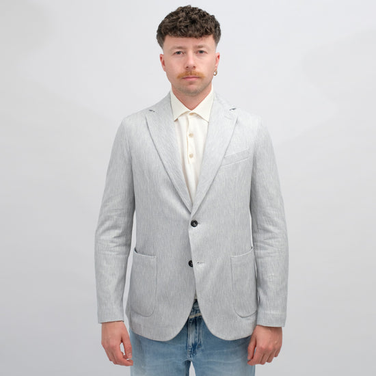 CIRCOLO Giacca Cotone Fiamm Dusty Blue – vooraanzicht