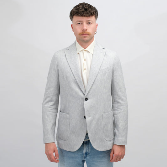 CIRCOLO Giacca Cotone Fiamm Dusty Blue – vooraanzicht