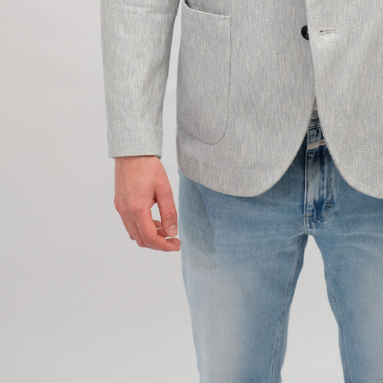 CIRCOLO Giacca Cotone Fiamm Dusty Blue – productbeeld 5