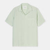 Closed Linen Shirt Bud Green – vooraanzicht