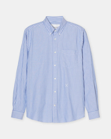 Closed Striped Oxford Shirt Ocean Blue – productbeeld 1