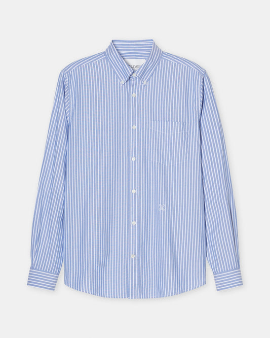 Closed Striped Oxford Shirt Ocean Blue – productbeeld 1