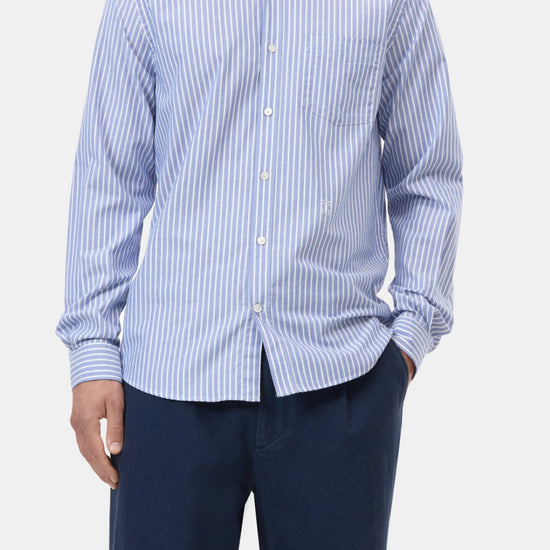 Closed Striped Oxford Shirt Ocean Blue – productbeeld 2