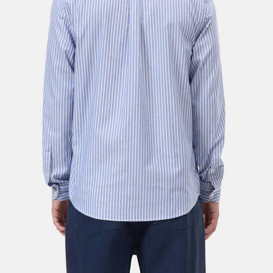 Closed Striped Oxford Shirt Ocean Blue – productbeeld 3