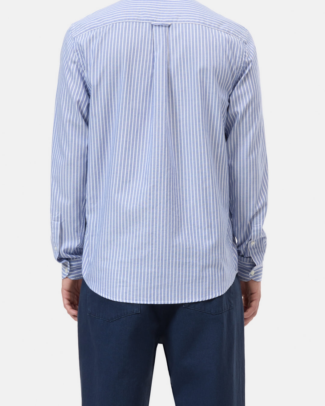 Closed Striped Oxford Shirt Ocean Blue – productbeeld 3