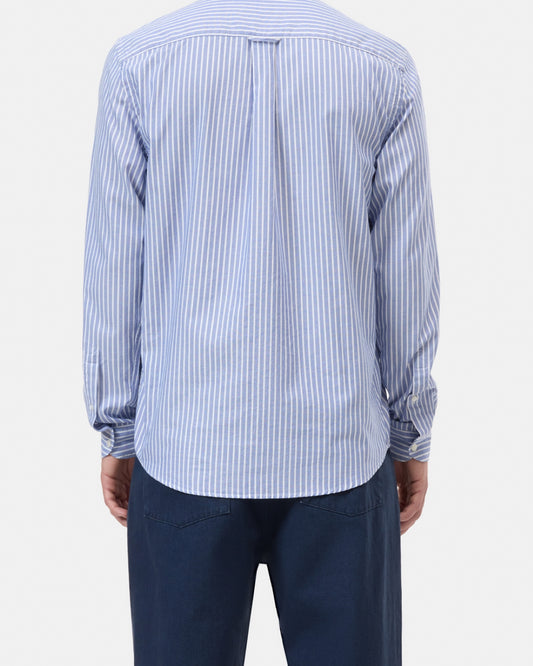 Closed Striped Oxford Shirt Ocean Blue – productbeeld 3