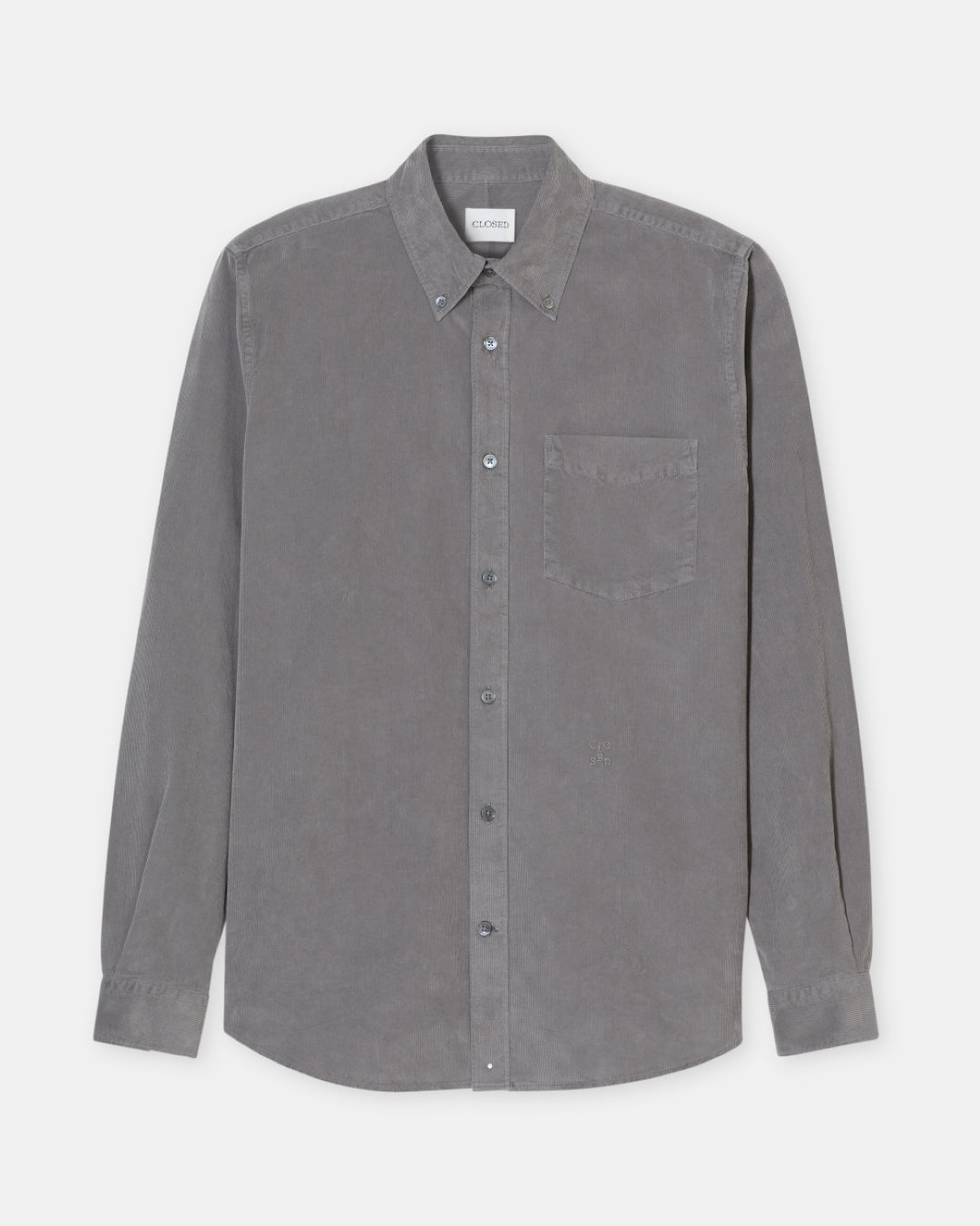 Closed Led Grey Fine Corduroy Shirt – vooraanzicht