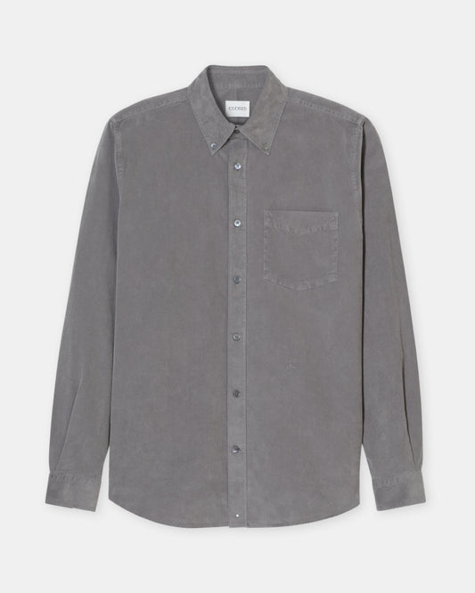 Closed Led Grey Fine Corduroy Shirt – vooraanzicht