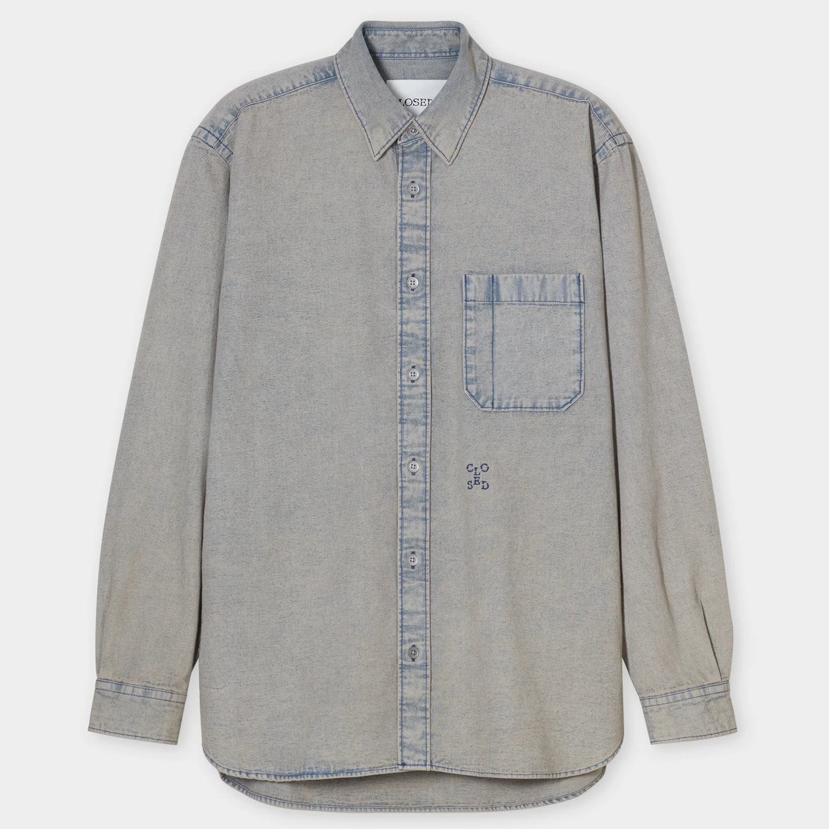 CLOSED Formal Denim Shirt Light Blue – productbeeld 2