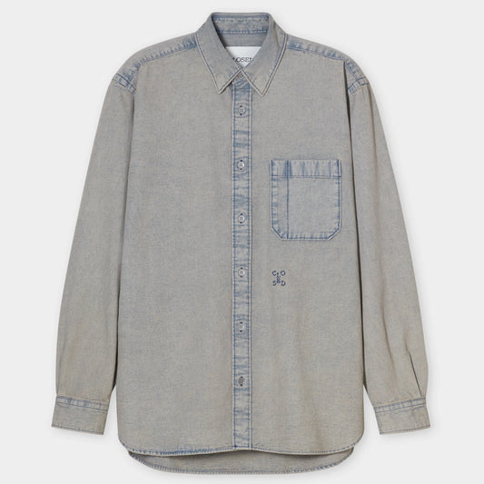 CLOSED Formal Denim Shirt Light Blue – productbeeld 2