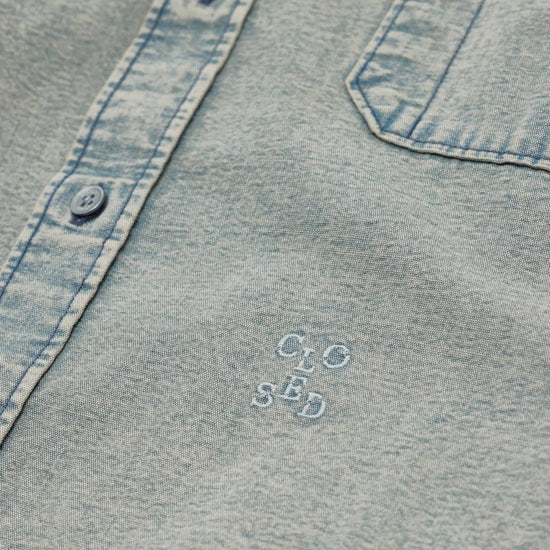 CLOSED Formal Denim Shirt Light Blue – productbeeld 3