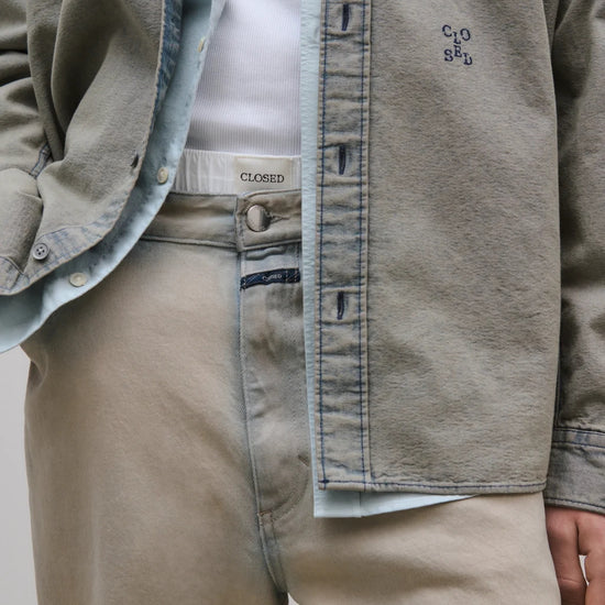 CLOSED Formal Denim Shirt Light Blue – productbeeld 4