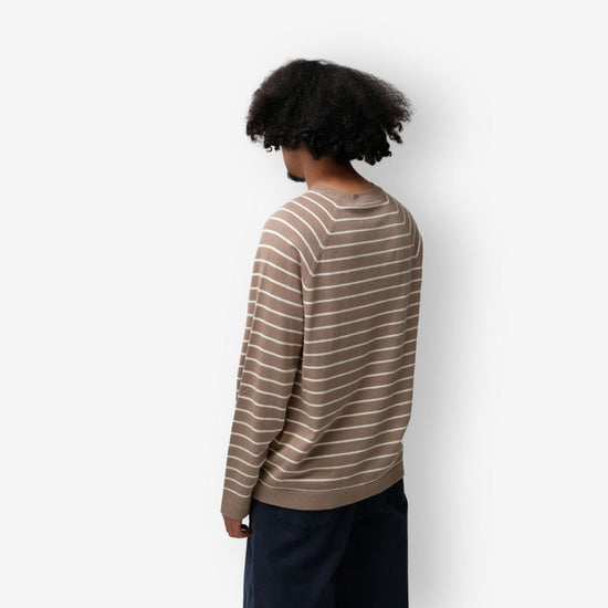 Closed Breton Striped Linen Jumper Light Brown White – productbeeld 2