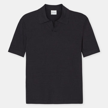 Closed Knitted Polo Black – vooraanzicht