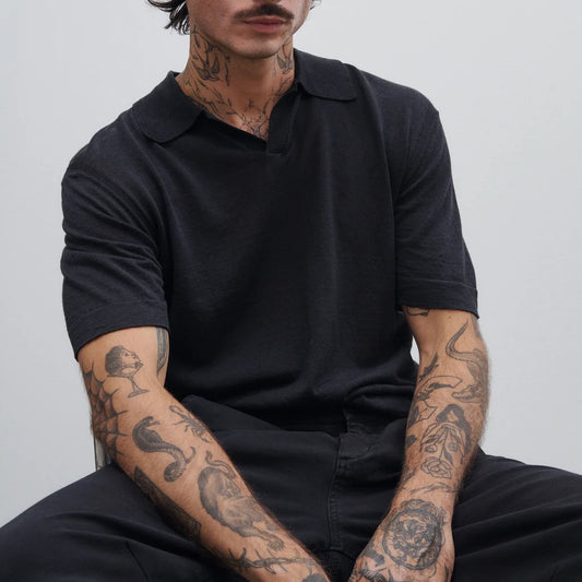 Closed Knitted Polo Black – productbeeld 2