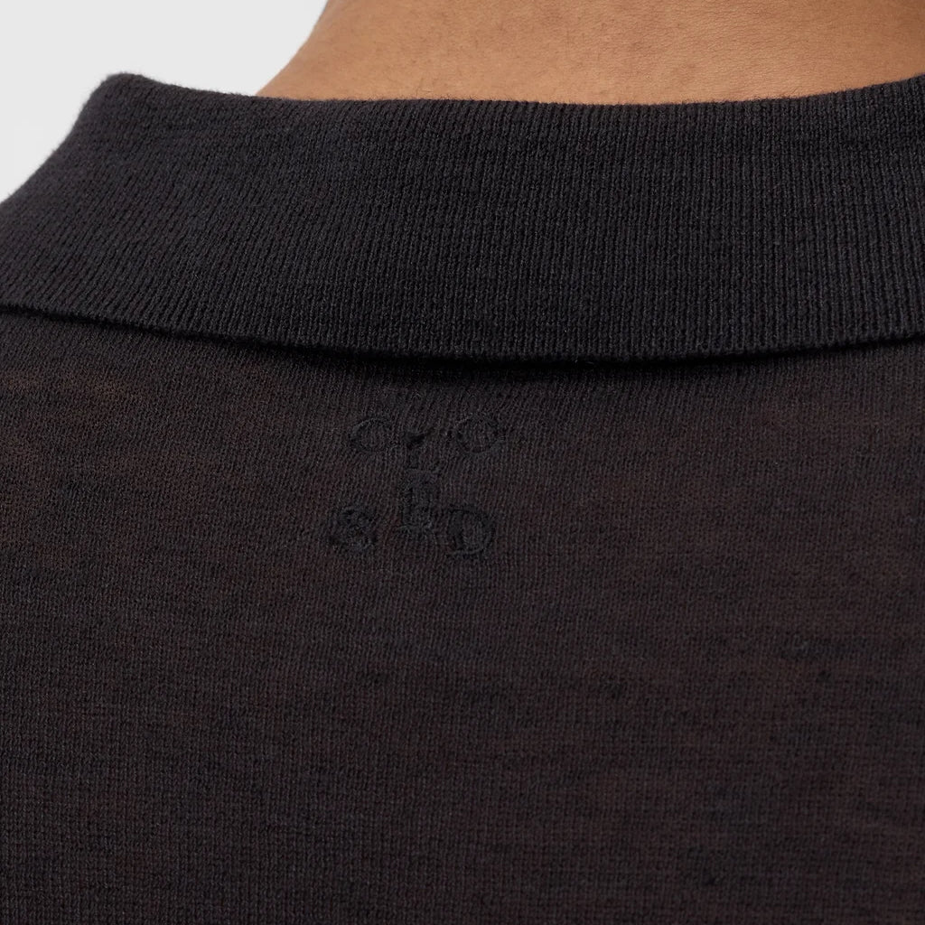 Closed Knitted Polo Black – productbeeld 3