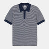Closed Linen Blend Polo Smoky Blue – vooraanzicht