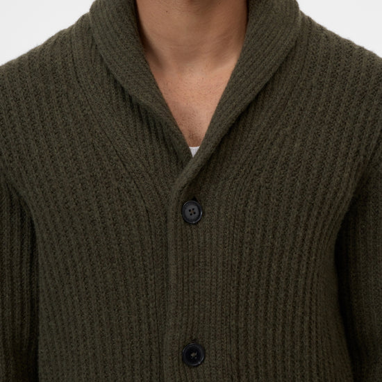 Closed Marsh Green Wool Scarf Collar Cardigan – productbeeld 3