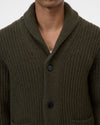 Closed Marsh Green Wool Scarf Collar Cardigan – productbeeld 3