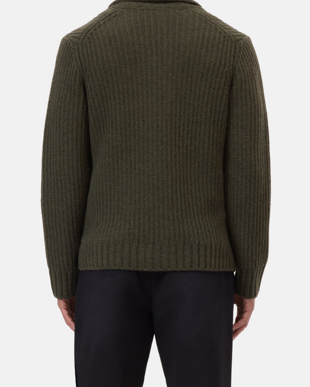 Closed Marsh Green Wool Scarf Collar Cardigan – productbeeld 4