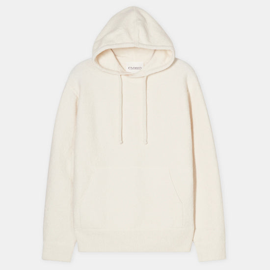 CLOSED Knitted Bouclé Hoodie Ivory – productbeeld 2