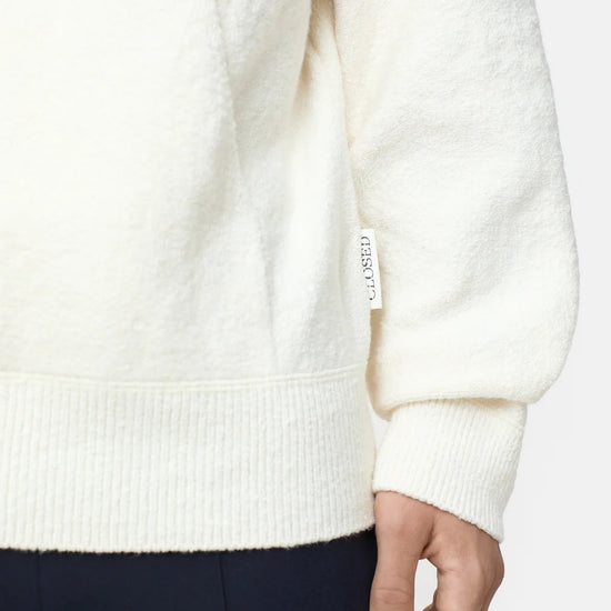 CLOSED Knitted Bouclé Hoodie Ivory – productbeeld 5