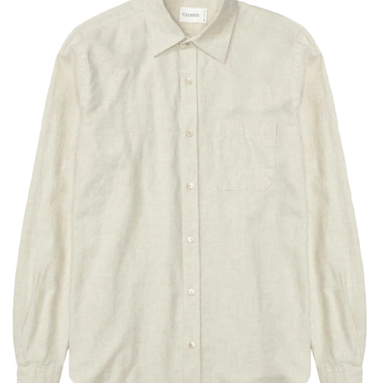 closed basic shirt ivory regular fit checkpoint mol