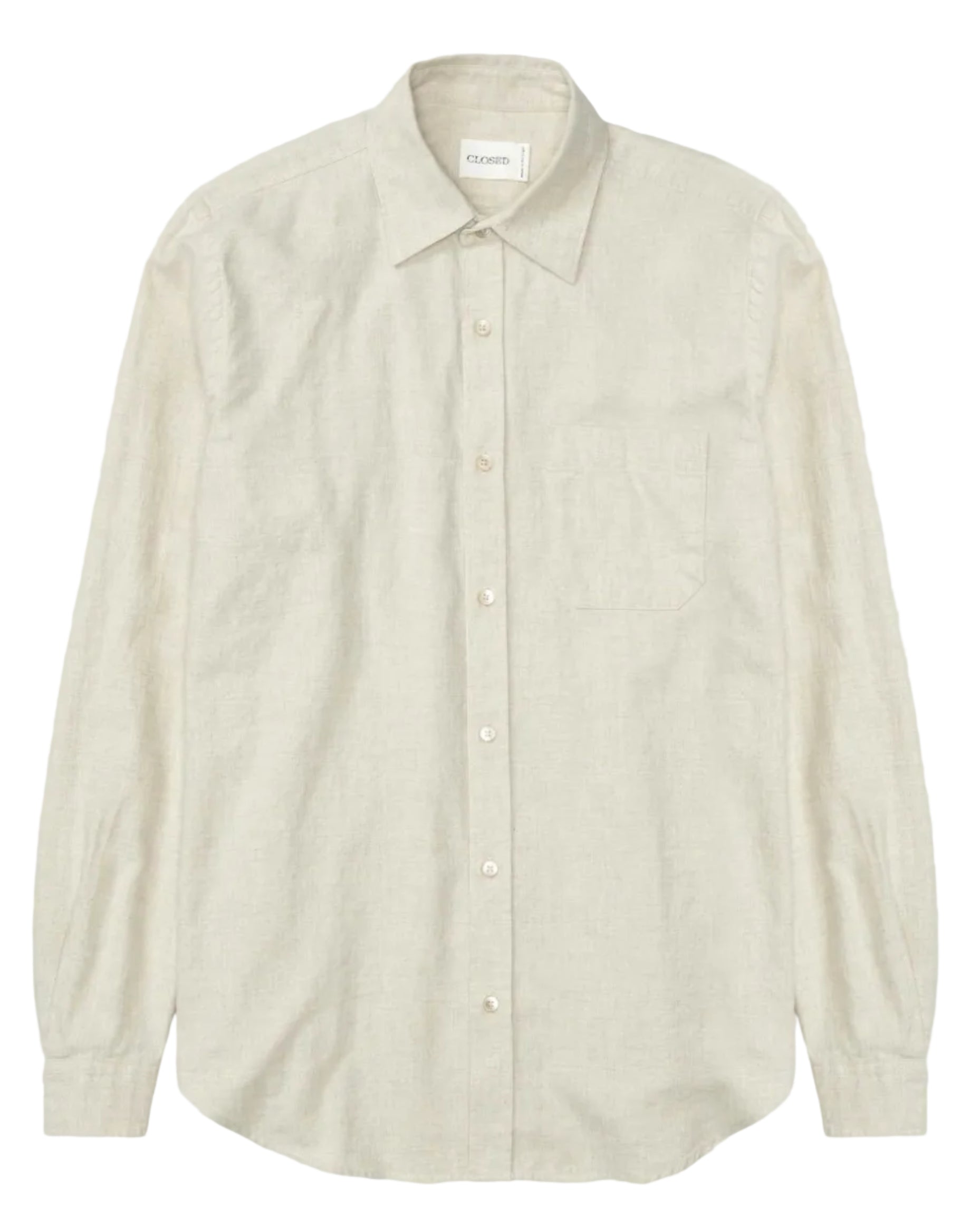 closed basic shirt ivory regular fit checkpoint mol