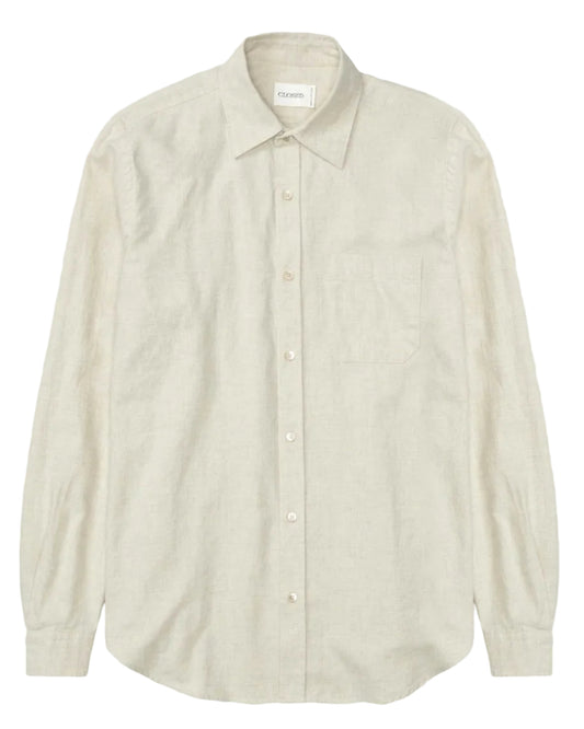 closed basic shirt ivory regular fit checkpoint mol