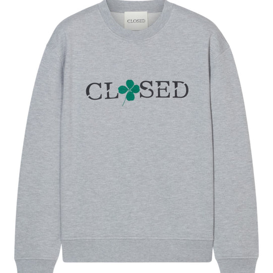 Closed Printed Logo Organic Cotton Sweater Light Grey Melange productfoto 1