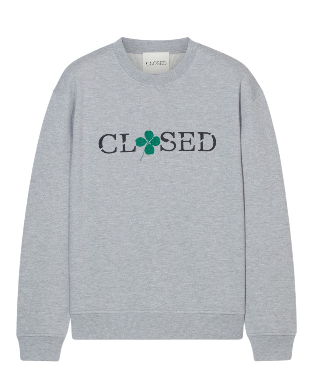 Closed Printed Logo Organic Cotton Sweater Light Grey Melange productfoto 1