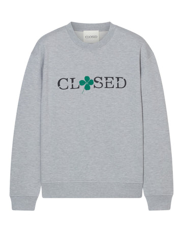Closed Printed Logo Organic Cotton Sweater Light Grey Melange productfoto 1