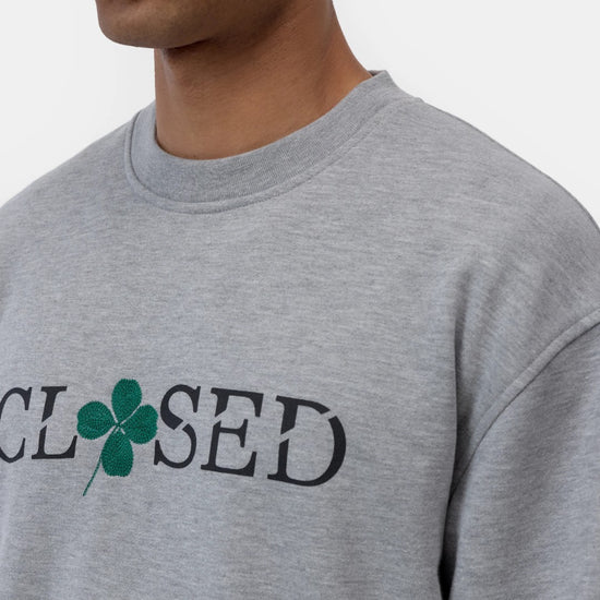 Closed Printed Logo Organic Cotton Sweater Light Grey Melange productfoto 4