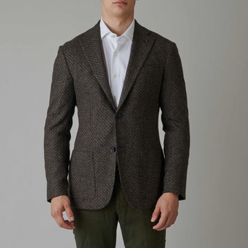 Corneliani Bielastic Blazer Brown Blue – vooraanzicht