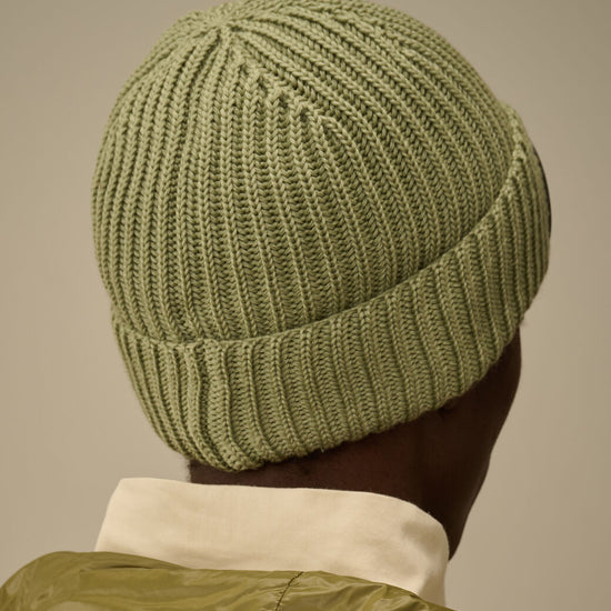 C.P. Company merino Goggle Beanie Tea detail