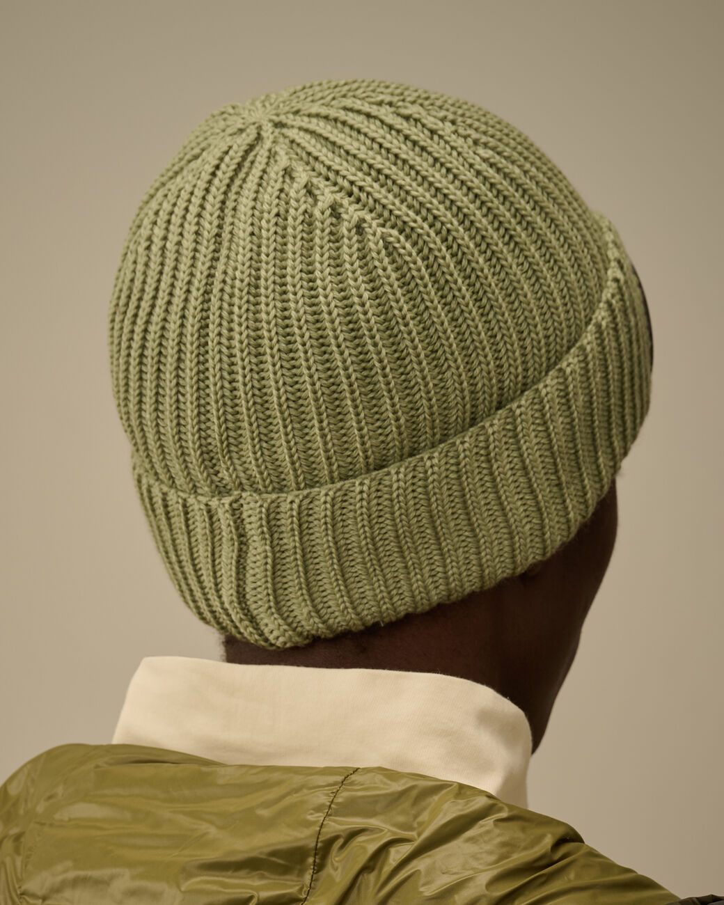 C.P. Company merino Goggle Beanie Tea detail