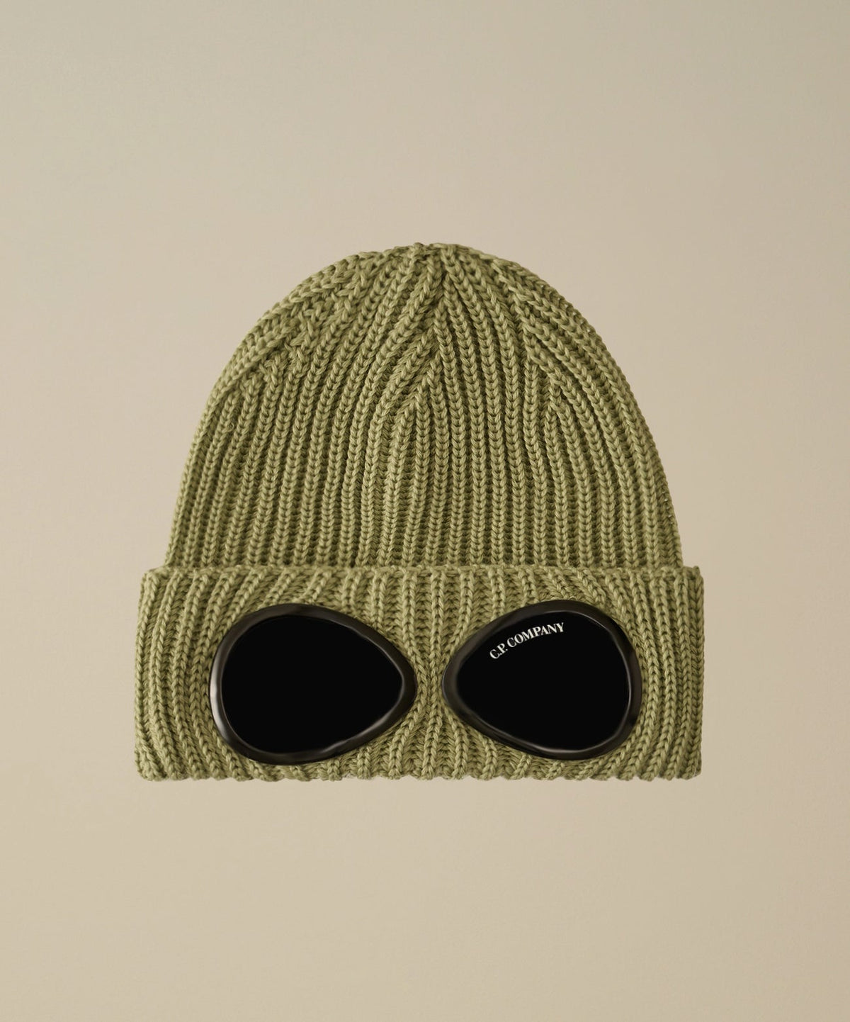 C.P. Company Extrafine Merino Wool Goggle Beanie Tea vooraanzicht