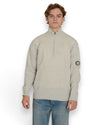 C.P. Company Lambswool Half Zip Sweater in Off White Melange, voorkant gedragen door Alexander